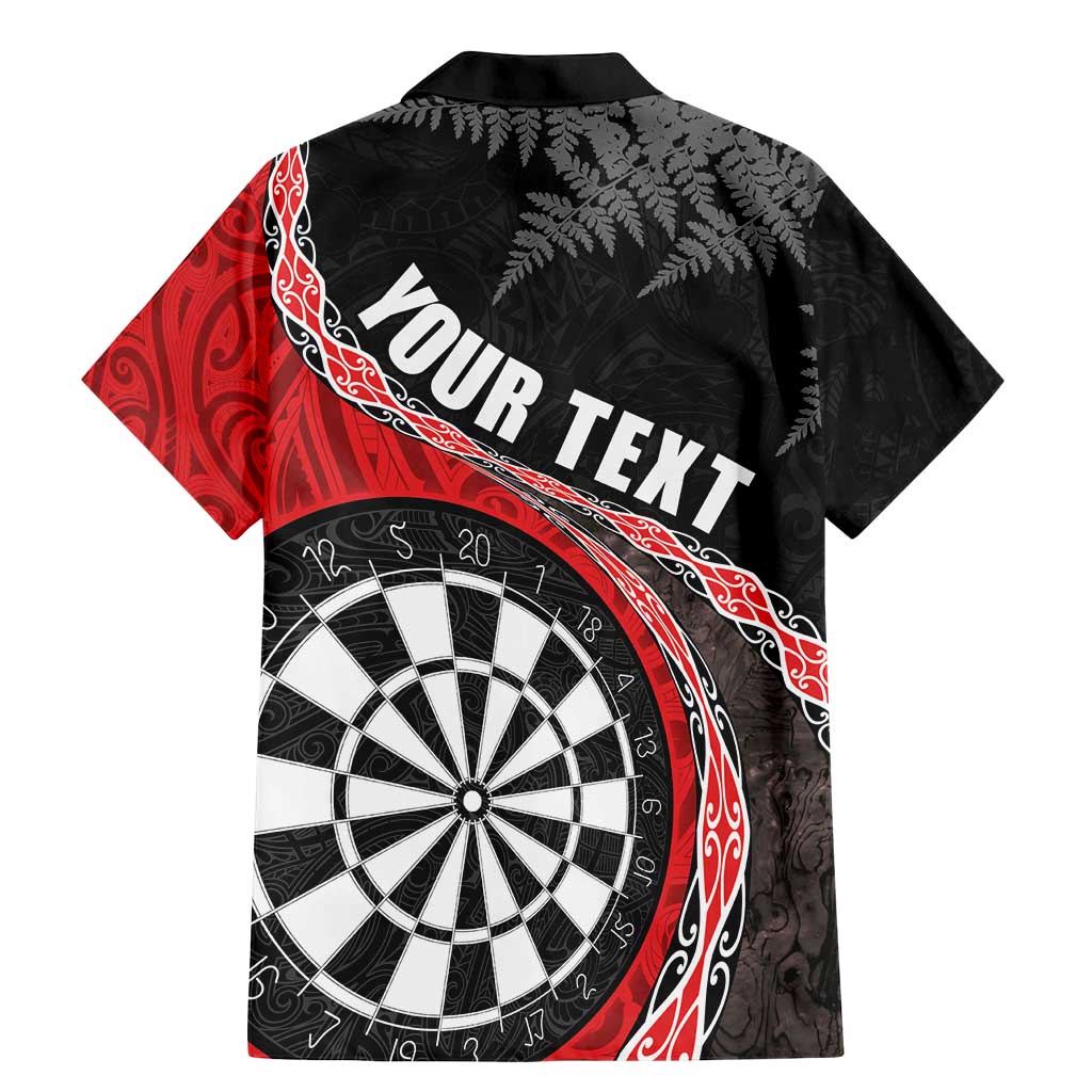 Personalised New Zealand Darts Family Matching Mermaid Dress and Hawaiian Shirt Koru Tribal Tattoo and Silver Fern Maori Pattern Red Color LT03 - Polynesian Pride