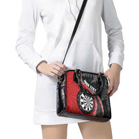 Personalised New Zealand Darts Shoulder Handbag Koru Tribal Tattoo and Silver Fern Maori Pattern Red Color LT03 - Polynesian Pride