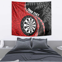 Personalised New Zealand Darts Tapestry Koru Tribal Tattoo and Silver Fern Maori Pattern Red Color LT03 - Polynesian Pride