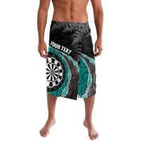 Personalised New Zealand Darts Lavalava Koru Tribal Tattoo and Silver Fern Maori Pattern Teal Color LT03 Teal - Polynesian Pride