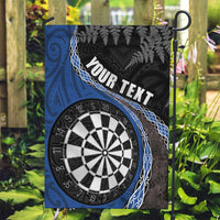 Personalised New Zealand Darts Garden Flag Koru Tribal Tattoo and Silver Fern Maori Pattern Blue Color LT03 Garden Flag Blue - Polynesian Pride
