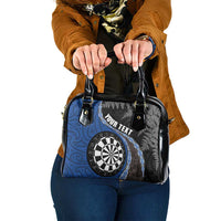 Personalised New Zealand Darts Shoulder Handbag Koru Tribal Tattoo and Silver Fern Maori Pattern Blue Color LT03 One Size Blue - Polynesian Pride