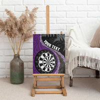 Personalised New Zealand Darts Canvas Wall Art Koru Tribal Tattoo and Silver Fern Maori Pattern Purple Color LT03 - Polynesian Pride