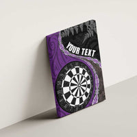 Personalised New Zealand Darts Canvas Wall Art Koru Tribal Tattoo and Silver Fern Maori Pattern Purple Color LT03 - Polynesian Pride