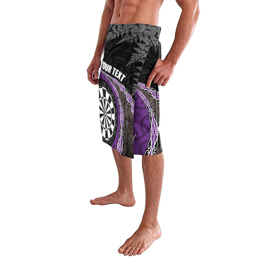Personalised New Zealand Darts Lavalava Koru Tribal Tattoo and Silver Fern Maori Pattern Purple Color LT03 - Polynesian Pride