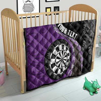 Personalised New Zealand Darts Quilt Koru Tribal Tattoo and Silver Fern Maori Pattern Purple Color LT03 - Polynesian Pride