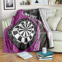 Personalised New Zealand Darts Blanket Koru Tribal Tattoo and Silver Fern Maori Pattern Pink Color LT03 Pink - Polynesian Pride