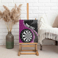 Personalised New Zealand Darts Canvas Wall Art Koru Tribal Tattoo and Silver Fern Maori Pattern Pink Color LT03 - Polynesian Pride