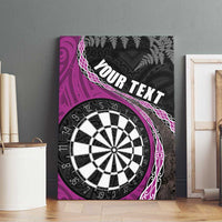 Personalised New Zealand Darts Canvas Wall Art Koru Tribal Tattoo and Silver Fern Maori Pattern Pink Color LT03 - Polynesian Pride