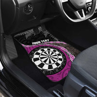 Personalised New Zealand Darts Car Mats Koru Tribal Tattoo and Silver Fern Maori Pattern Pink Color LT03 - Polynesian Pride