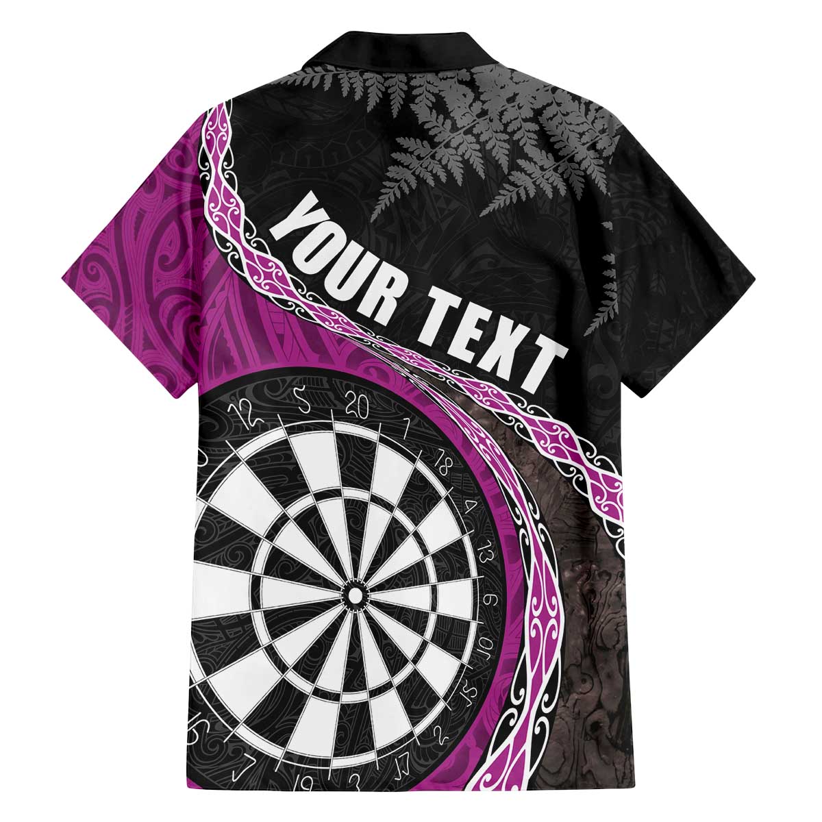 Personalised New Zealand Darts Family Matching Puletasi and Hawaiian Shirt Koru Tribal Tattoo and Silver Fern Maori Pattern Pink Color LT03 - Polynesian Pride