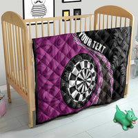 Personalised New Zealand Darts Quilt Koru Tribal Tattoo and Silver Fern Maori Pattern Pink Color LT03 - Polynesian Pride
