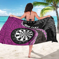 Personalised New Zealand Darts Sarong Koru Tribal Tattoo and Silver Fern Maori Pattern Pink Color LT03 - Polynesian Pride