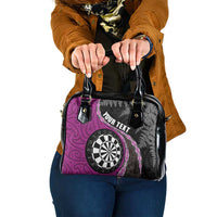 Personalised New Zealand Darts Shoulder Handbag Koru Tribal Tattoo and Silver Fern Maori Pattern Pink Color LT03 One Size Pink - Polynesian Pride