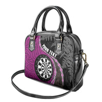 Personalised New Zealand Darts Shoulder Handbag Koru Tribal Tattoo and Silver Fern Maori Pattern Pink Color LT03 - Polynesian Pride