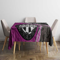 Personalised New Zealand Darts Tablecloth Koru Tribal Tattoo and Silver Fern Maori Pattern Pink Color LT03 - Polynesian Pride