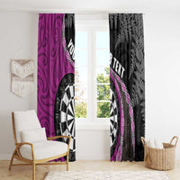 Personalised New Zealand Darts Window Curtain Koru Tribal Tattoo and Silver Fern Maori Pattern Pink Color LT03 - Polynesian Pride