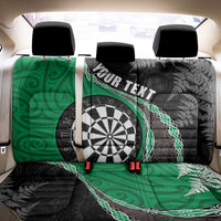 Personalised New Zealand Darts Back Car Seat Cover Koru Tribal Tattoo and Silver Fern Maori Pattern Green Color LT03 - Polynesian Pride