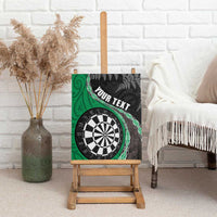 Personalised New Zealand Darts Canvas Wall Art Koru Tribal Tattoo and Silver Fern Maori Pattern Green Color LT03 - Polynesian Pride