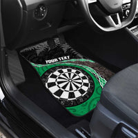 Personalised New Zealand Darts Car Mats Koru Tribal Tattoo and Silver Fern Maori Pattern Green Color LT03 - Polynesian Pride