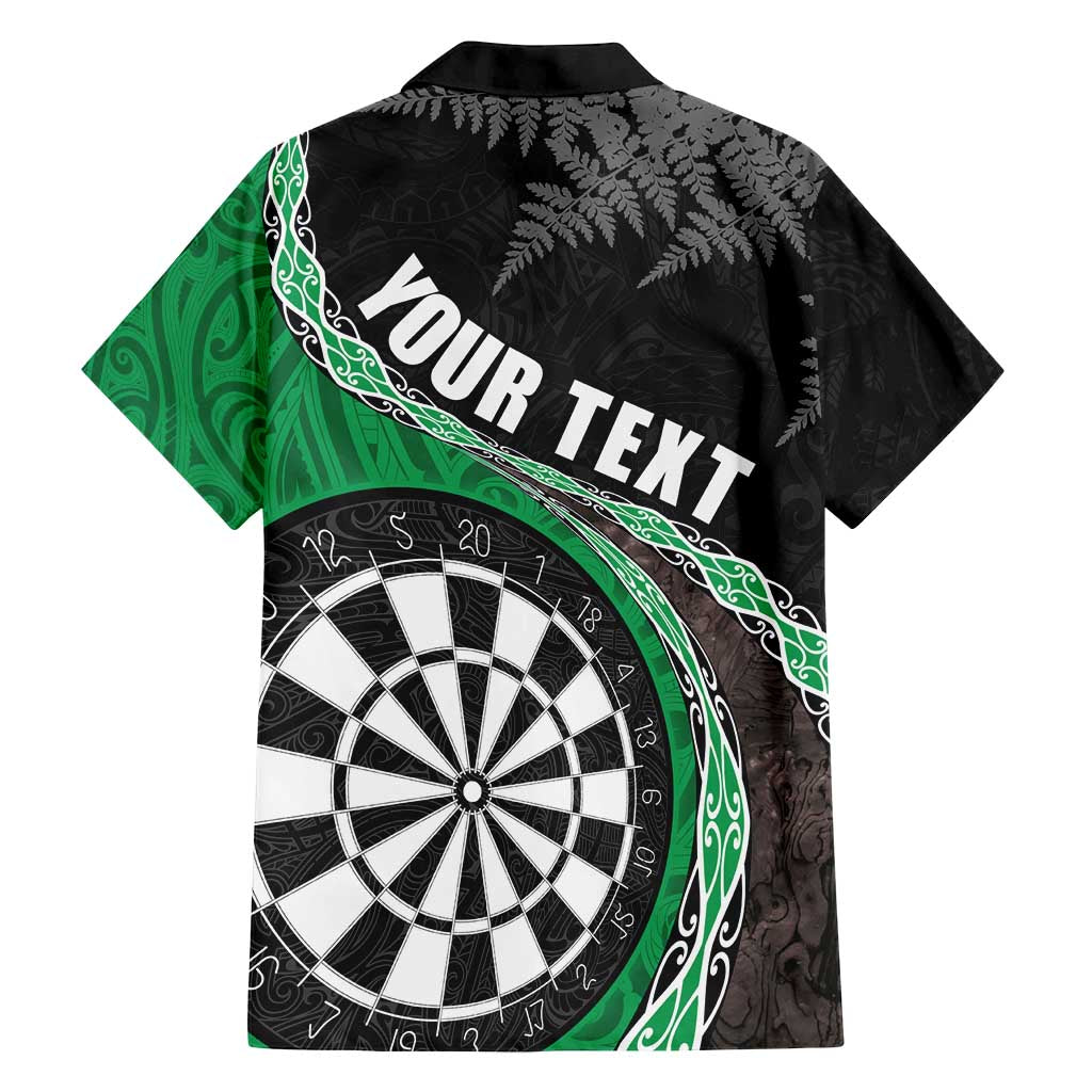 Personalised New Zealand Darts Family Matching Summer Maxi Dress and Hawaiian Shirt Koru Tribal Tattoo and Silver Fern Maori Pattern Green Color LT03 - Polynesian Pride