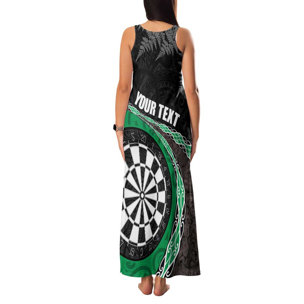 Personalised New Zealand Darts Family Matching Tank Maxi Dress and Hawaiian Shirt Koru Tribal Tattoo and Silver Fern Maori Pattern Green Color LT03 - Polynesian Pride