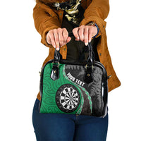 Personalised New Zealand Darts Shoulder Handbag Koru Tribal Tattoo and Silver Fern Maori Pattern Green Color LT03 One Size Green - Polynesian Pride