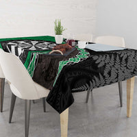 Personalised New Zealand Darts Tablecloth Koru Tribal Tattoo and Silver Fern Maori Pattern Green Color LT03 - Polynesian Pride