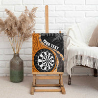 Personalised New Zealand Darts Canvas Wall Art Koru Tribal Tattoo and Silver Fern Maori Pattern Orange Color LT03 - Polynesian Pride