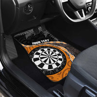 Personalised New Zealand Darts Car Mats Koru Tribal Tattoo and Silver Fern Maori Pattern Orange Color LT03 - Polynesian Pride