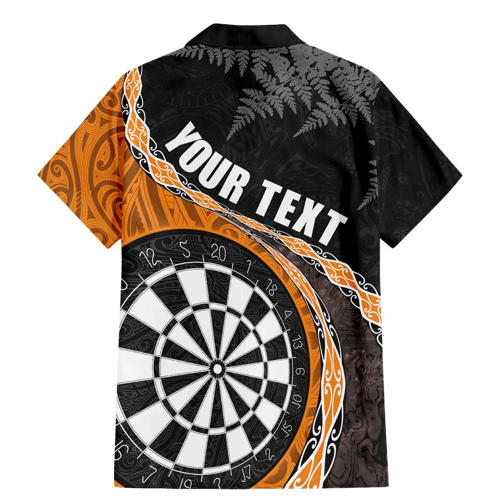 Personalised New Zealand Darts Family Matching Mermaid Dress and Hawaiian Shirt Koru Tribal Tattoo and Silver Fern Maori Pattern Orange Color LT03 - Polynesian Pride