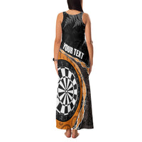 Personalised New Zealand Darts Family Matching Tank Maxi Dress and Hawaiian Shirt Koru Tribal Tattoo and Silver Fern Maori Pattern Orange Color LT03 - Polynesian Pride