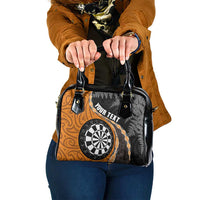 Personalised New Zealand Darts Shoulder Handbag Koru Tribal Tattoo and Silver Fern Maori Pattern Orange Color LT03 One Size Orange - Polynesian Pride