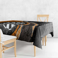 Personalised New Zealand Darts Tablecloth Koru Tribal Tattoo and Silver Fern Maori Pattern Orange Color LT03 - Polynesian Pride