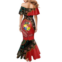 Tonga Ngatu and Australia Together Family Matching Mermaid Dress and Hawaiian Shirt Polynesian Humpback Whale and Aboriginal Kangaroo LT03 - Polynesian Pride