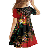 Tonga Ngatu and Australia Together Family Matching Short Sleeve Bodycon Dress and Hawaiian Shirt Polynesian Humpback Whale and Aboriginal Kangaroo LT03 - Polynesian Pride