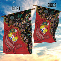 Tonga Ngatu and Australia Together Garden Flag Polynesian Humpback Whale and Aboriginal Kangaroo LT03 - Polynesian Pride