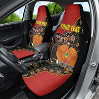 Personalised Papua New Guinea and Australia Together Car Seat Cover Bird-of-paradise and Kangaroo with Aboriginal Pattern LT03 - Polynesian Pride
