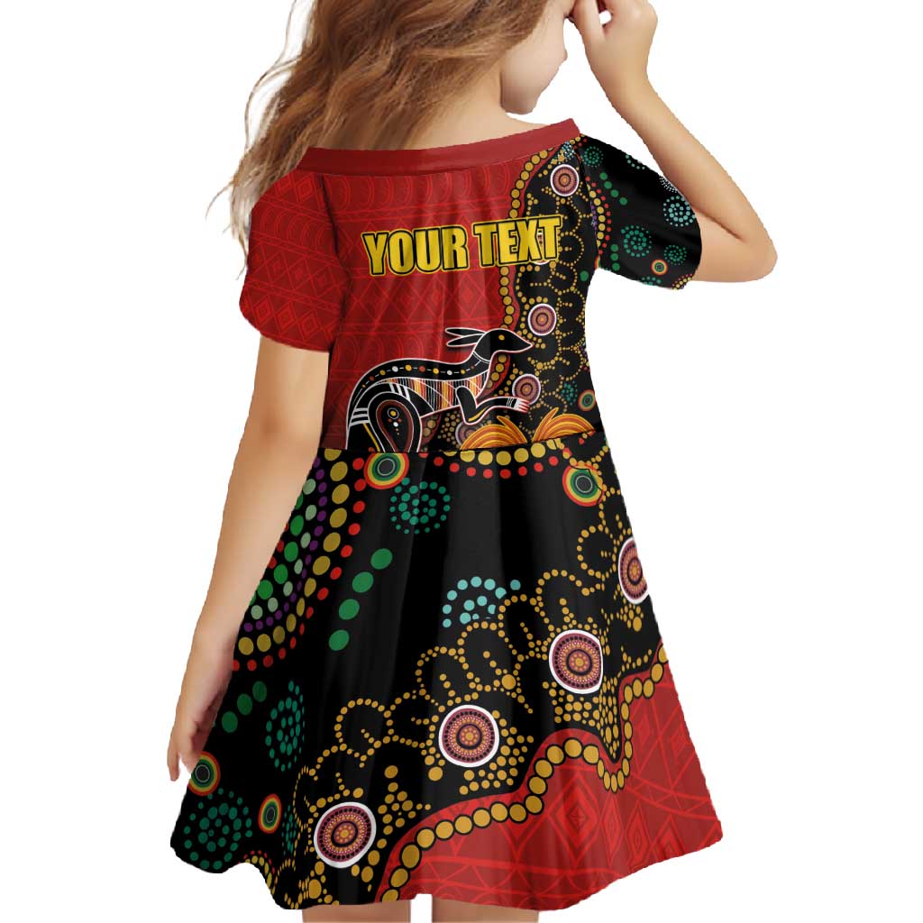 Personalised Papua New Guinea and Australia Together Family Matching Mermaid Dress and Hawaiian Shirt Bird-of-paradise and Kangaroo with Aboriginal Pattern LT03 - Polynesian Pride