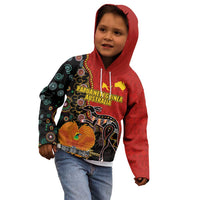 Personalised Papua New Guinea and Australia Together Kid Hoodie Bird-of-paradise and Kangaroo with Aboriginal Pattern LT03 - Polynesian Pride
