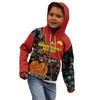 Personalised Papua New Guinea and Australia Together Kid Hoodie Bird-of-paradise and Kangaroo with Aboriginal Pattern LT03 - Polynesian Pride