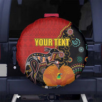 Personalised Papua New Guinea and Australia Together Spare Tire Cover Bird-of-paradise and Kangaroo with Aboriginal Pattern LT03 - Polynesian Pride