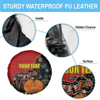 Personalised Papua New Guinea and Australia Together Spare Tire Cover Bird-of-paradise and Kangaroo with Aboriginal Pattern LT03 - Polynesian Pride