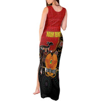 Personalised Papua New Guinea and Australia Together Tank Maxi Dress Bird-of-paradise and Kangaroo with Aboriginal Pattern LT03 - Polynesian Pride