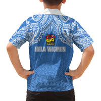 Hela Wigmen Rugby Family Matching Off Shoulder Maxi Dress and Hawaiian Shirt Papua New Guinea Polynesian Tattoo LT03 - Polynesian Pride
