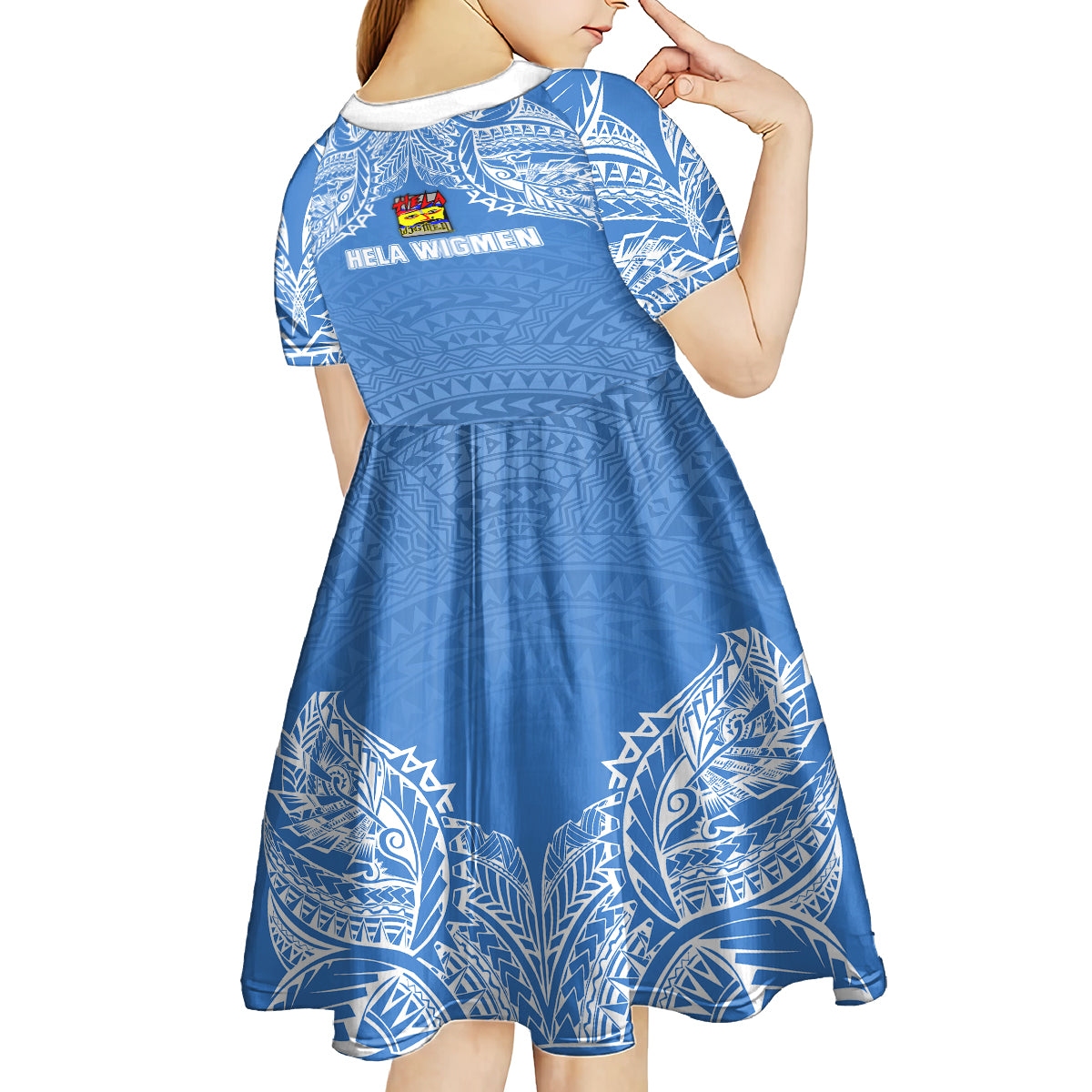Hela Wigmen Rugby Kid Short Sleeve Dress Papua New Guinea Polynesian Tattoo LT03 - Polynesian Pride