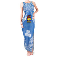 Custom Hela Wigmen Rugby Tank Maxi Dress Papua New Guinea Polynesian Tattoo LT03 Women Blue - Polynesian Pride