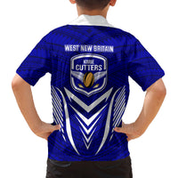Kimbe Cutters Rugby Kid Hawaiian Shirt Papua New Guinea Polynesian Tattoo Blue Version LT03 - Polynesian Pride