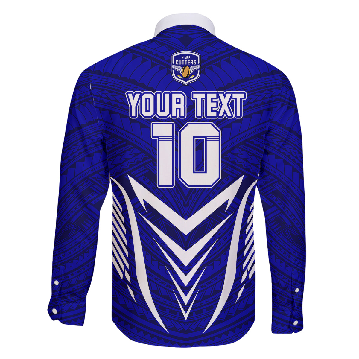 Custom Kimbe Cutters Rugby Family Matching Puletasi Dress and Hawaiian Shirt Papua New Guinea Polynesian Tattoo Blue Version LT03 - Polynesian Pride