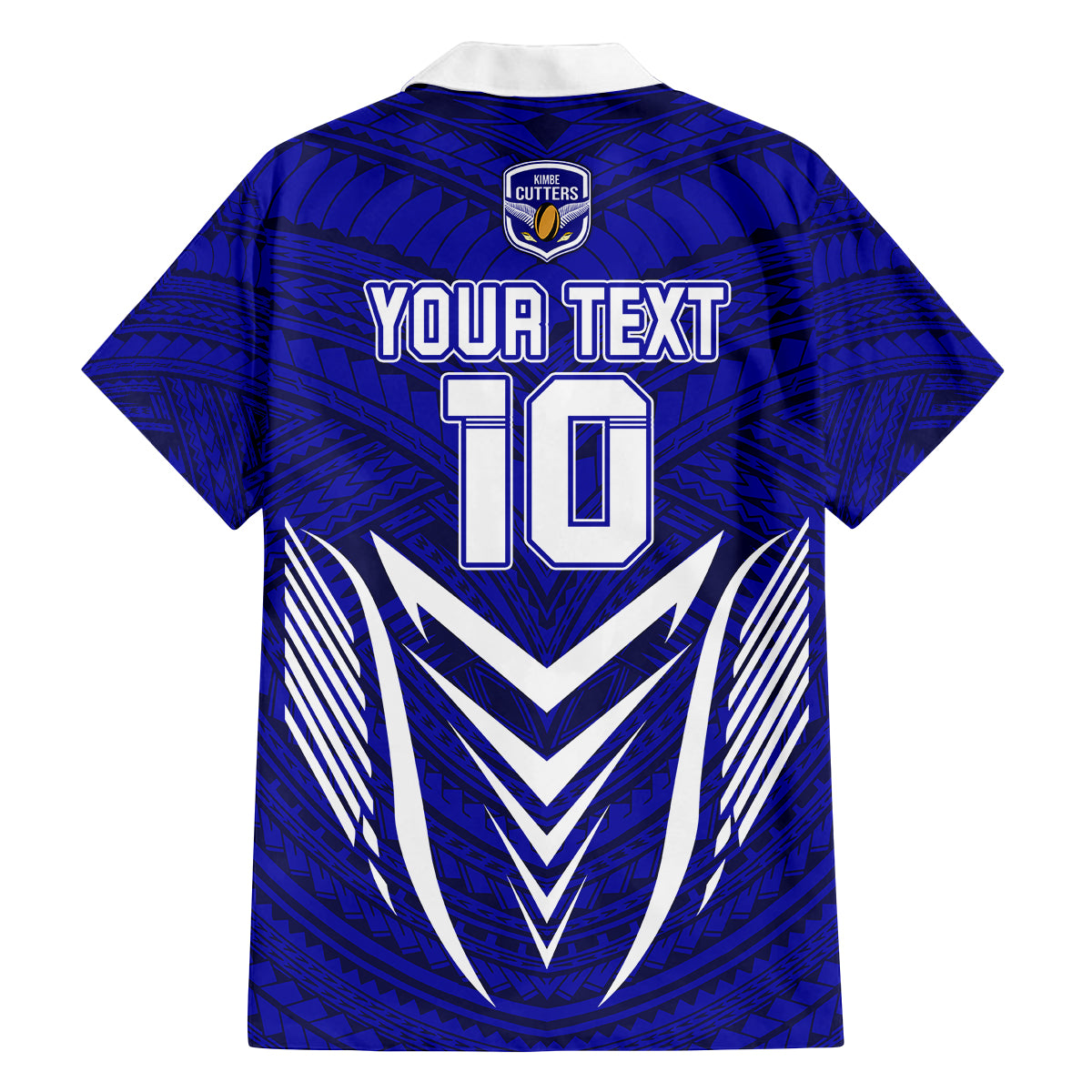 Custom Kimbe Cutters Rugby Family Matching Short Sleeve Bodycon Dress and Hawaiian Shirt Papua New Guinea Polynesian Tattoo Blue Version LT03 - Polynesian Pride